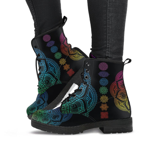 HandCrafted Colorful Chakra Mandala Boots - Crystallized Collective