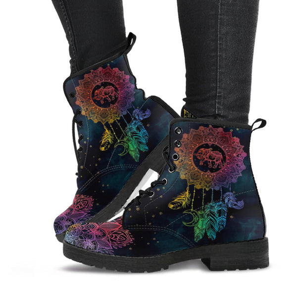 HandCrafted Colorful Elephant Dreamcatcher Mandala Boots - Crystallized Collective