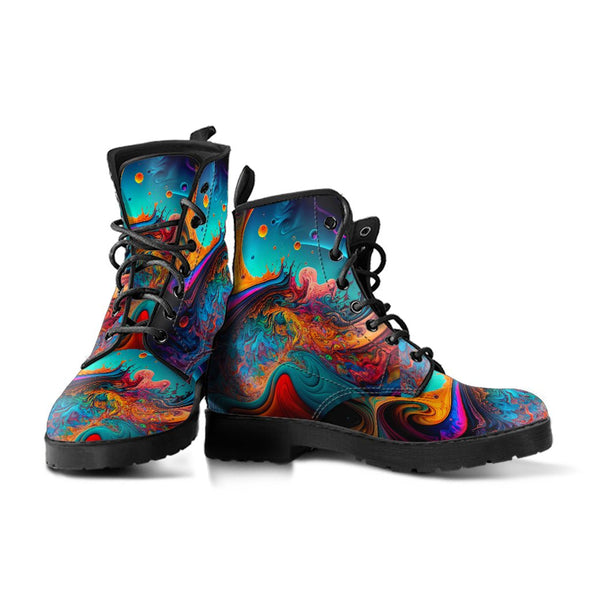 HandCrafted Colorful Fluid Art Boots - Crystallized Collective
