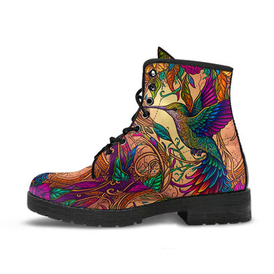 HandCrafted Colorful Hummingbird Vines Boots - Crystallized Collective