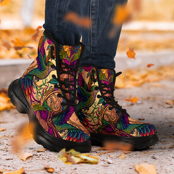 HandCrafted Colorful hummingbird Vines Boots - Crystallized Collective