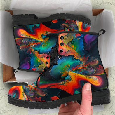 HandCrafted Colorful Liquid Art Boots - Crystallized Collective