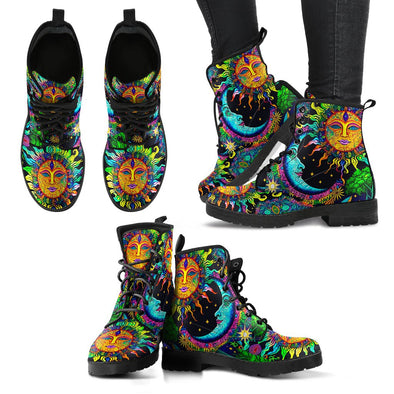 HandCrafted Colorful Ornate Sun and Moon Boots - Crystallized Collective