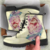 HandCrafted Colorful Owl Beige Boots - Crystallized Collective