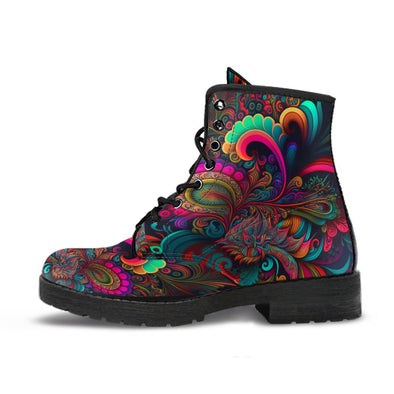 HandCrafted Colorful Paisley Psychedelic Boots - Crystallized Collective