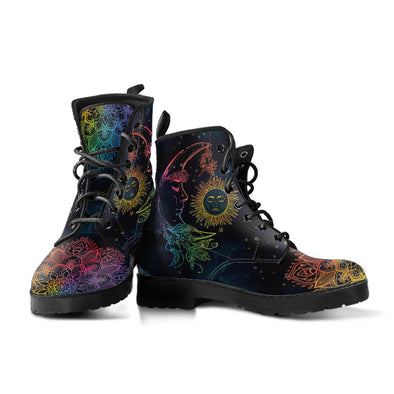 HandCrafted Colorful Sun and Moon Boots - Crystallized Collective