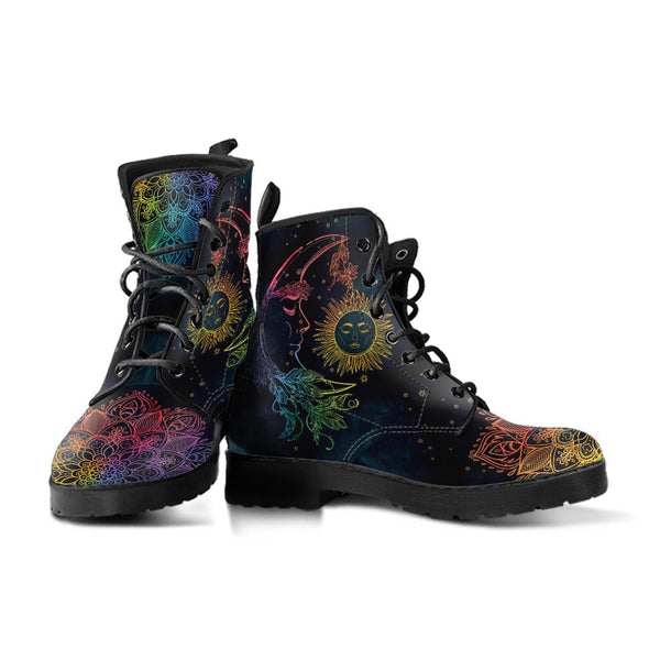 HandCrafted Colorful Sun and Moon Boots - Crystallized Collective