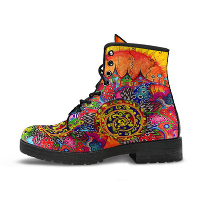 HandCrafted Colorful Sun Art Boots - Crystallized Collective