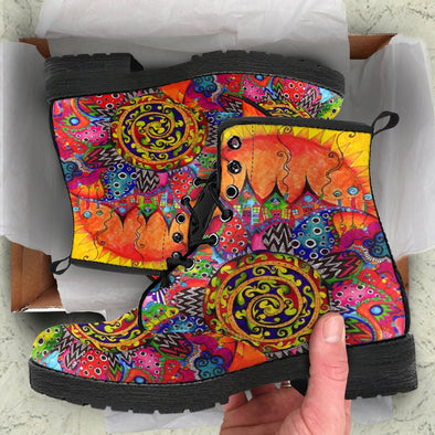 HandCrafted Colorful Sun Art Boots - Crystallized Collective