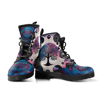 HandCrafted Cosmic Tree of Life Boots - Crystallized Collective