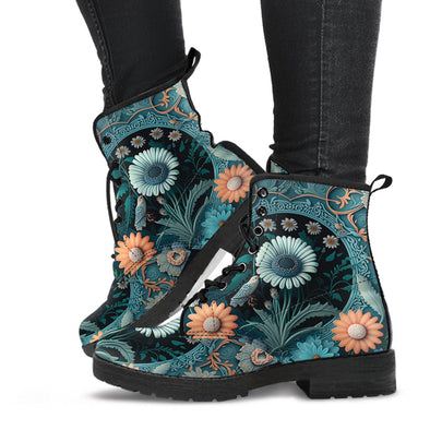 HandCrafted Cottagecore Floral Art Boots - Crystallized Collective