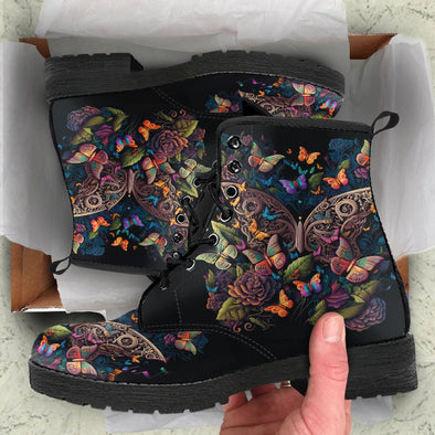 HandCrafted Dark Academia Butterflies Boots - Crystallized Collective