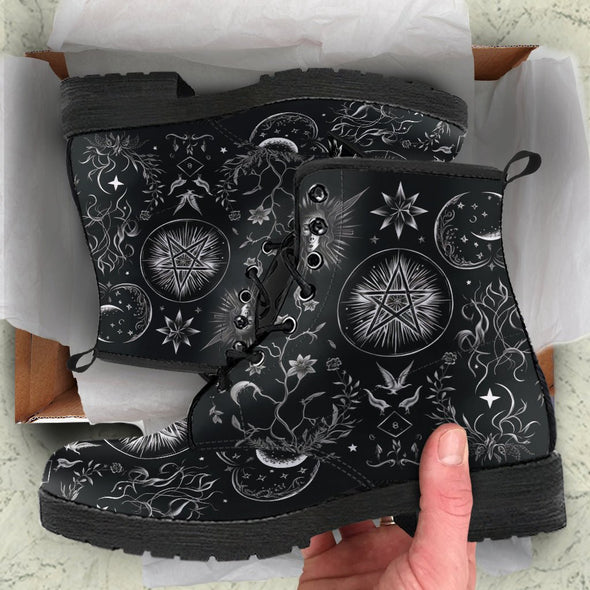 HandCrafted Dark Witchy Boots - Crystallized Collective