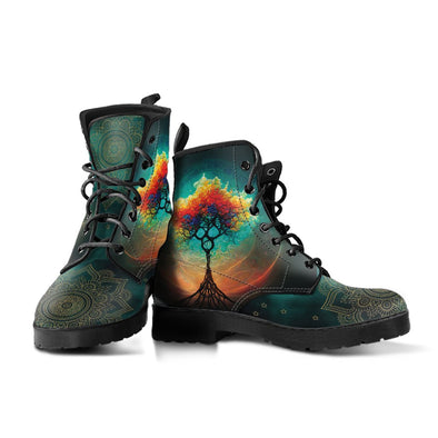 HandCrafted DNA Tree of Life Mandala Boots - Crystallized Collective