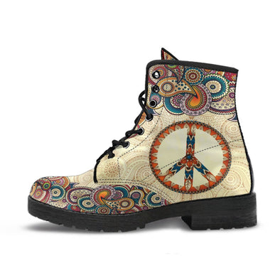 HandCrafted Doodle Peace Mandala Boots - Crystallized Collective