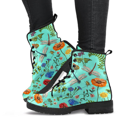 HandCrafted Dragonfly and Flower Boots - Crystallized Collective