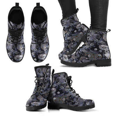 HandCrafted Dragonfly Flowers Boots - Crystallized Collective