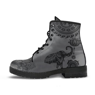 HandCrafted Elephant Mandala Grey Boots - Crystallized Collective