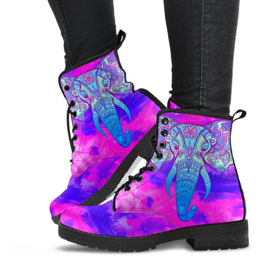 HandCrafted Elephant Mandala Psychedelic Boots - Crystallized Collective