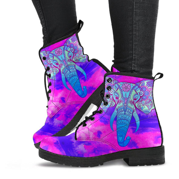 HandCrafted Elephant Mandala Psychedelic Boots - Crystallized Collective