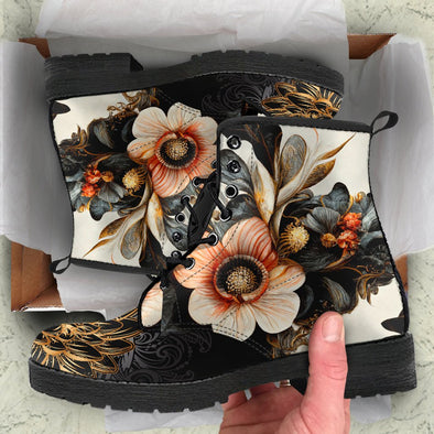 HandCrafted Floral Lotus Mandala Boots - Crystallized Collective