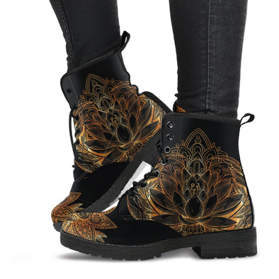 HandCrafted Gold Lotus Boots - Crystallized Collective