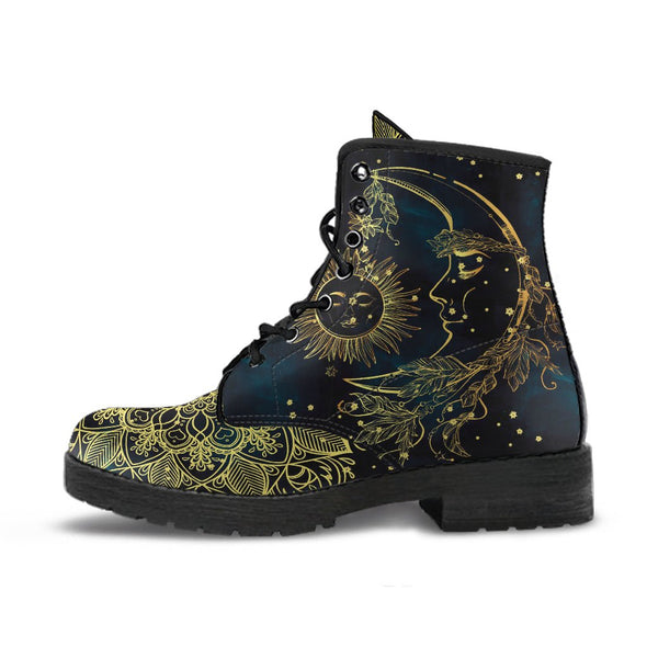 HandCrafted Gold Sun and Moon Boots - Crystallized Collective