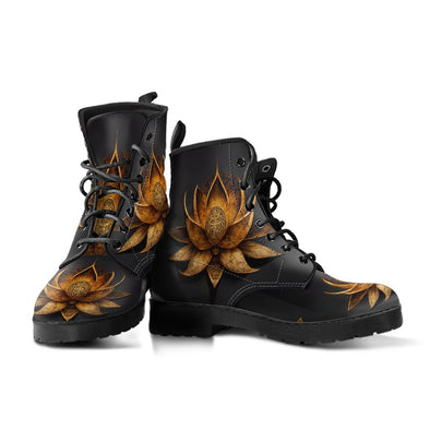 HandCrafted Golden Lotus Boots - Crystallized Collective