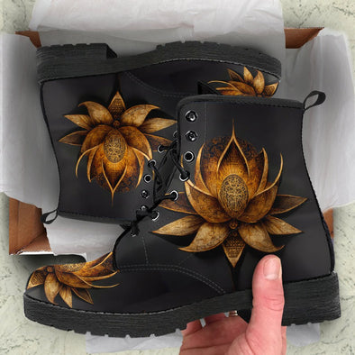 HandCrafted Golden Lotus Boots - Crystallized Collective