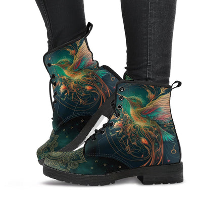 HandCrafted Hummingbird and Mandala Boots - Crystallized Collective