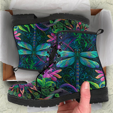 HandCrafted Jungle Dragonfly Mandala Boots - Crystallized Collective