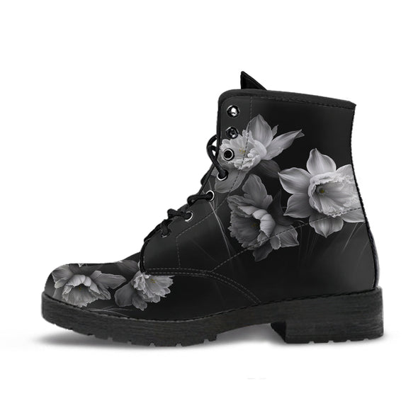 HandCrafted Men's Grey Flower Boots - Crystallized Collective