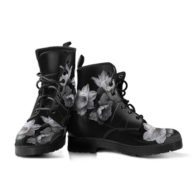 HandCrafted Men's Grey Flower Boots - Crystallized Collective