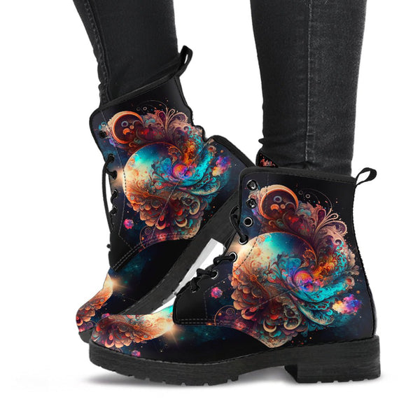 HandCrafted Ornate Abstract Galaxy Boots - Crystallized Collective