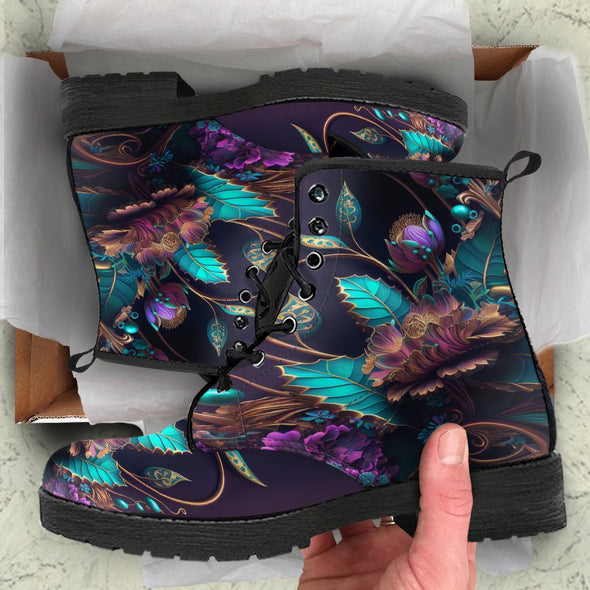 HandCrafted Ornate Floral Boots - Crystallized Collective