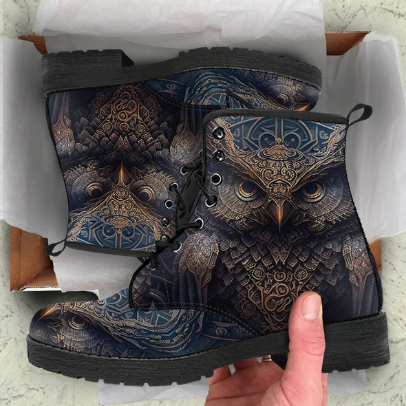 HandCrafted Ornate Owl Boots - Crystallized Collective