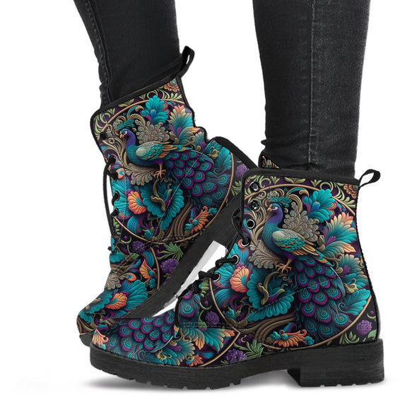 HandCrafted Ornate Peacock Boots - Crystallized Collective