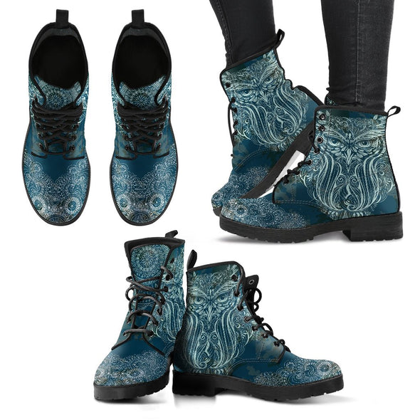 HandCrafted Owl and Mandala Boots - Crystallized Collective