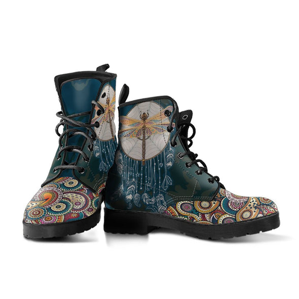 HandCrafted Paisley Dragonfly Mandala Boots - Crystallized Collective