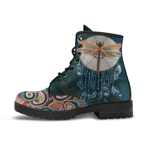 HandCrafted Paisley Dragonfly Mandala Boots - Crystallized Collective