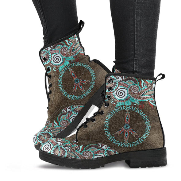HandCrafted Peace Paisley Boots - Crystallized Collective