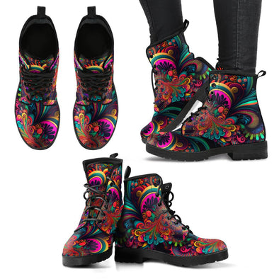 HandCrafted Psychedelic Abstract Boots - Crystallized Collective