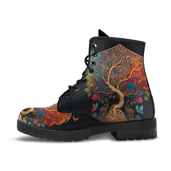 HandCrafted Psychedelic Alhmabra Tree of Life Boots - Crystallized Collective