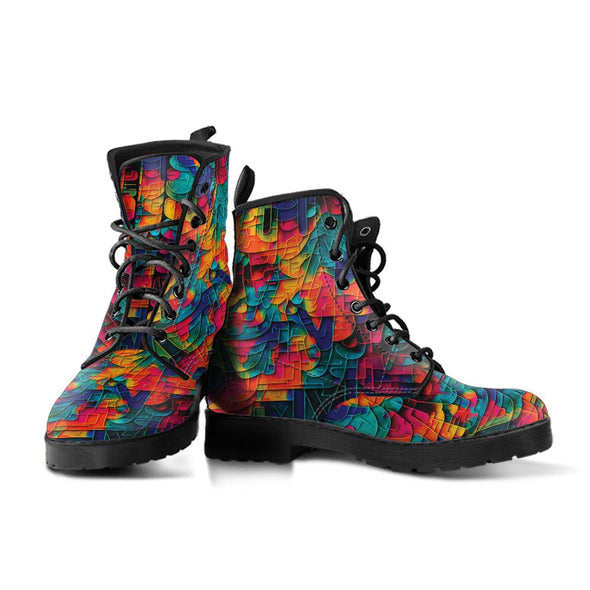 HandCrafted Psychedelic Art Bochner Style Boots - Crystallized Collective