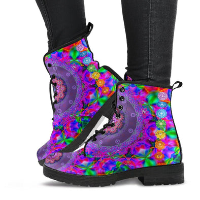 HandCrafted Psychedelic Chakra Boots - Crystallized Collective