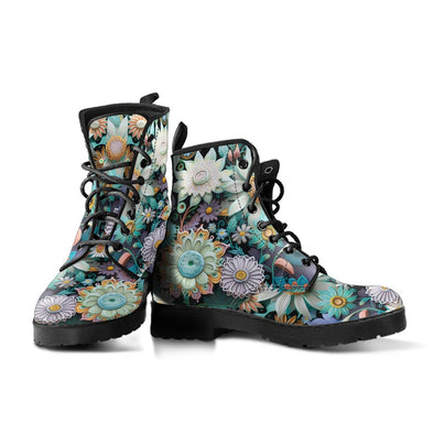 HandCrafted Psychedelic Cottagecore Flowers Boots - Crystallized Collective