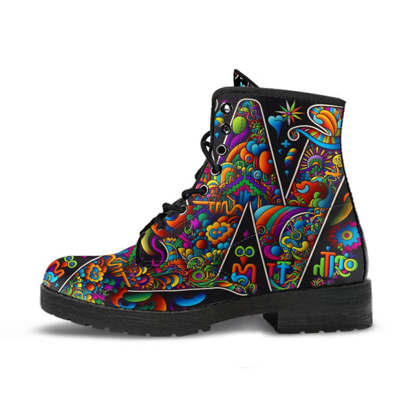 HandCrafted Psychedelic Hippie Art Boots - Crystallized Collective