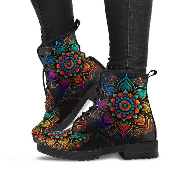 HandCrafted Psychedelic Mandala Boots - Crystallized Collective
