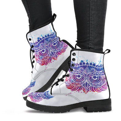 HandCrafted Psychedelic Owl Boots - Crystallized Collective