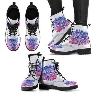 HandCrafted Psychedelic Owl Boots - Crystallized Collective